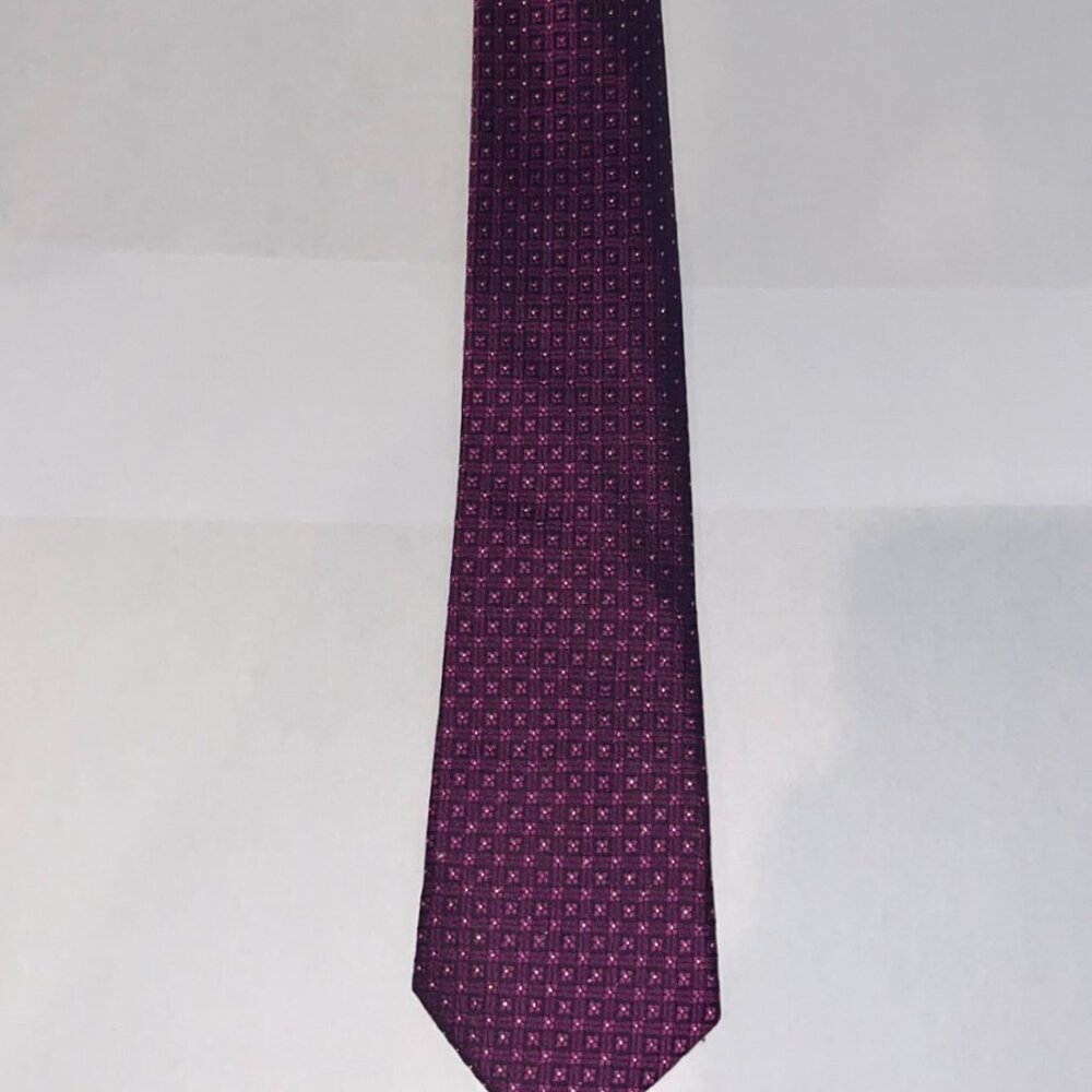 Kai Long 100% Silk Purple Tiny Hearts Pattern Tie